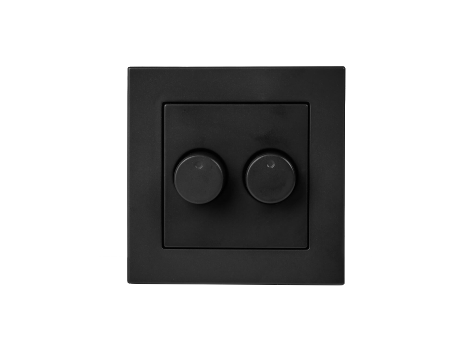 ION Industries Duo Dimmer Afdekplaat Zwart Eco Logisch Eco Bouw